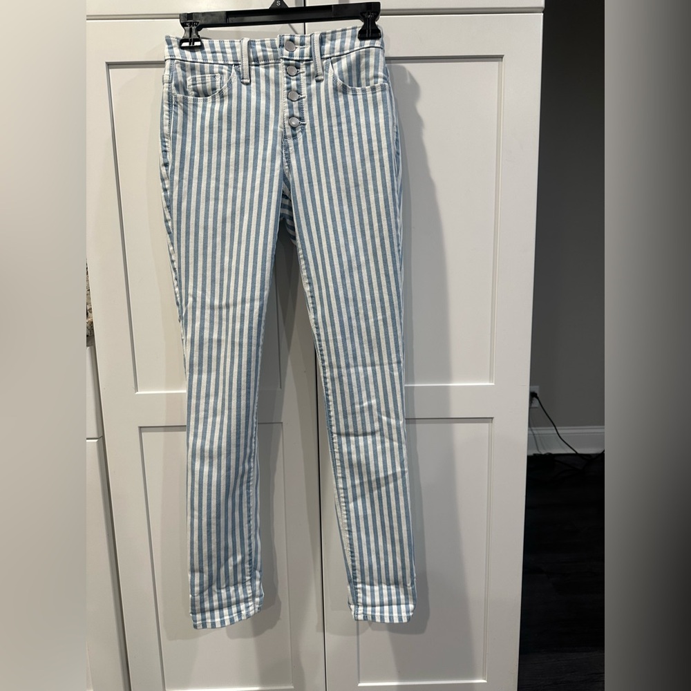 Universal Thread High Rise Blue and White Striped Jeans